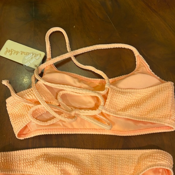 Cabana Del Sol medium coral ribbed bikini nwt - Picture 5 of 5